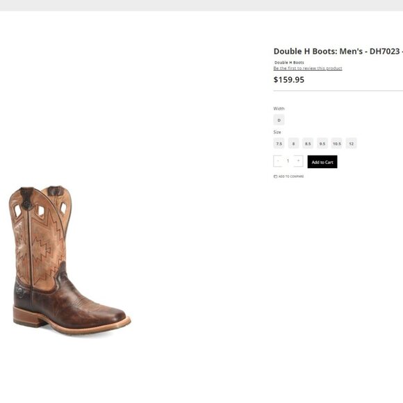 Mens Double H Boots: Men's - DH7023 - WINSTON - Picture 6 of 6